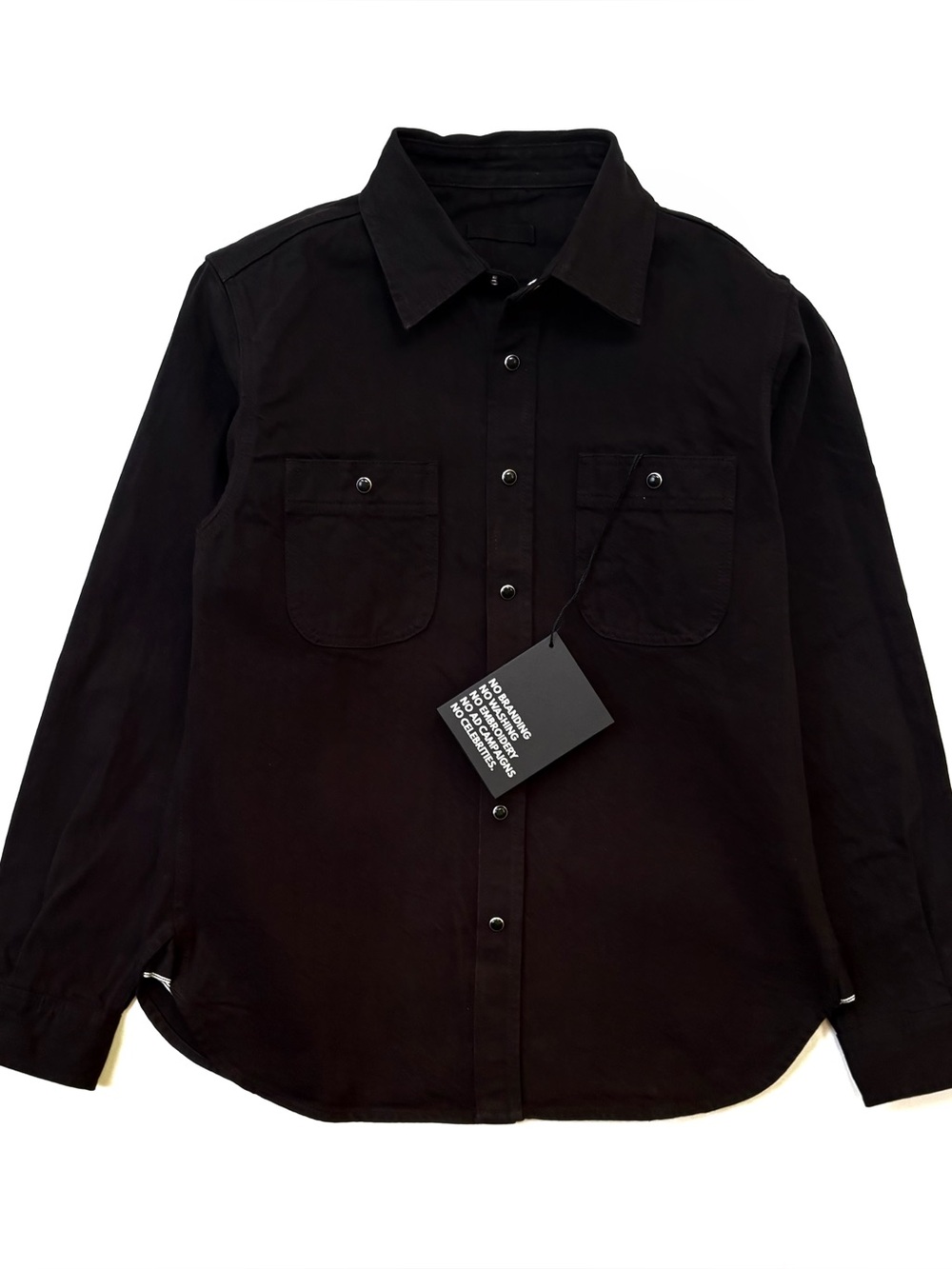 NWT The Unbranded Brand UBS433 Solid Black Selvedge Work Shirt Brand New